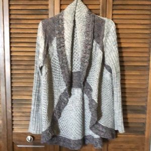 Cabi Open Sweater/Cardigan - Medium - Grey/Taupe